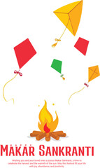 Indian Kites Festival Happy Makar Sankranti and Happy Uttarayan on January 14 social media post

