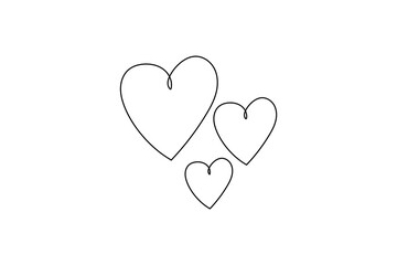 Obraz premium Love continuous one line art drawing, concept for valentine's day. 