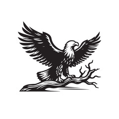 Fototapeta premium Eagle silhouette vector. Eagle logo, icon vector design. Bird silhouette. 