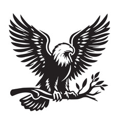 Eagle silhouette vector. Eagle logo, icon vector design. Bird silhouette. 