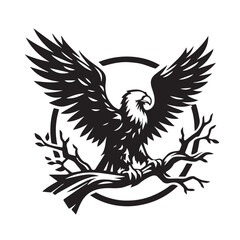 Obraz premium Eagle silhouette vector. Eagle logo, icon vector design. Bird silhouette. 