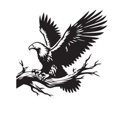 Obraz premium Eagle silhouette vector. Eagle logo, icon vector design. Bird silhouette. 