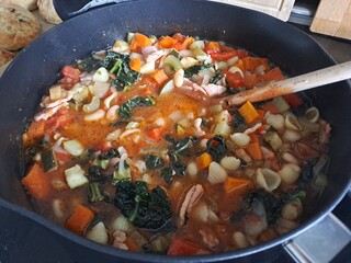 Minestrone on stove