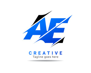 Letter AE logo design. Creative Modern A E Letters icon vector