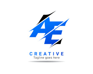 Letter AE creative logo design