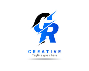 Letter CR logo design. Creative Modern C R Letters icon vector