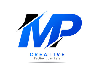 Letter MP logo design. Creative Modern M P Letters icon vector