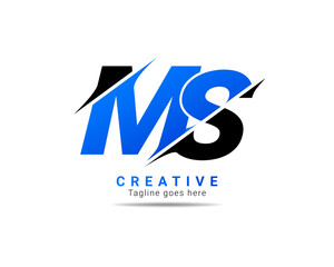 Letter MS logo design. Creative Modern M S Letters icon vector