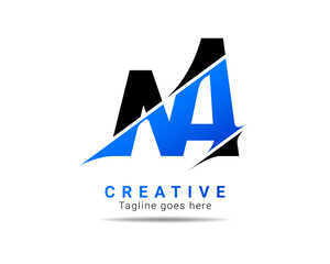 Letter NA logo design. Creative Modern N A Letters icon vector