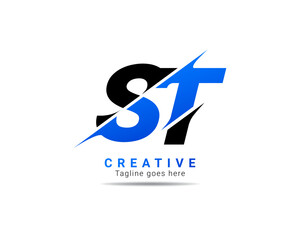 Letter ST logo design. Creative Modern S T Letters icon vector