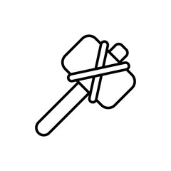 Stone hammer outline icons, minimalist vector illustration ,simple transparent graphic element .Isolated on white background