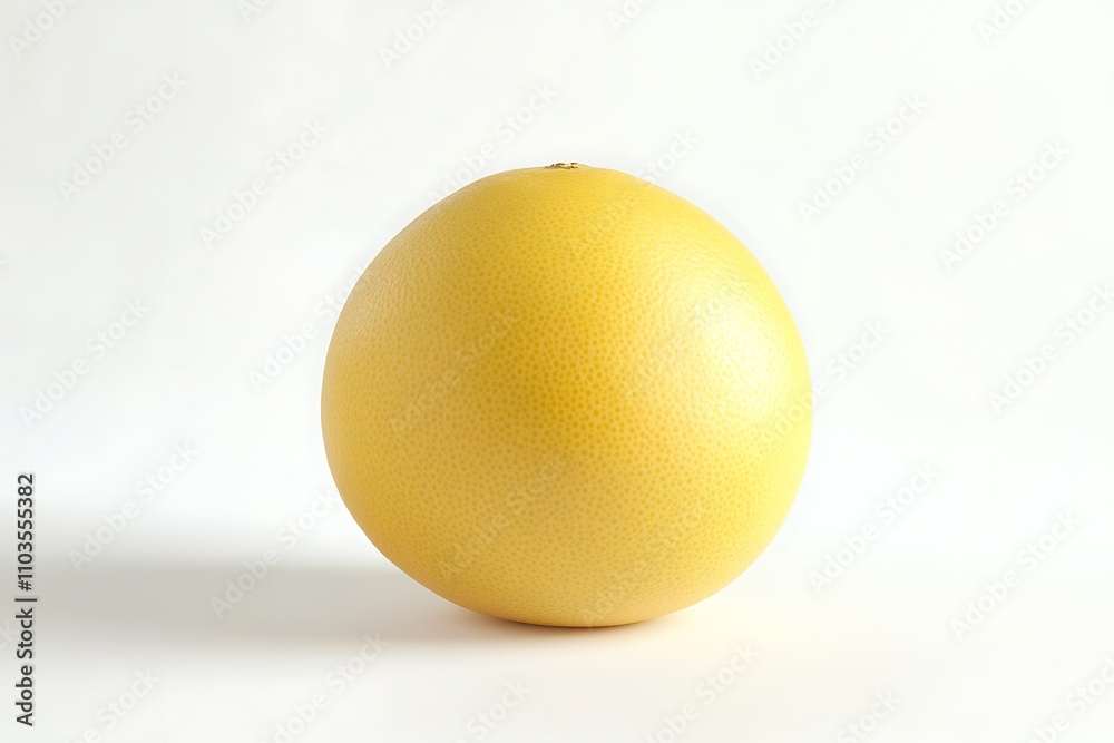 Wall mural grapefruit yellow isolated on a white background, close up