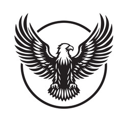 Obraz premium Eagle silhouette vector. Eagle logo, icon vector design. Bird silhouette. 