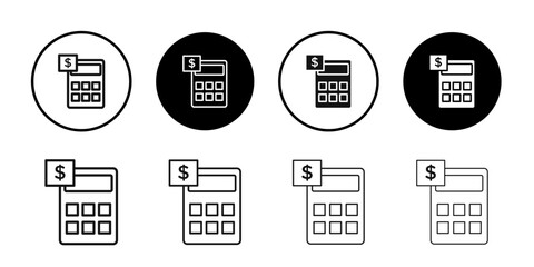 Fototapeta premium Accounting Calculator icon logo sign set vector outline