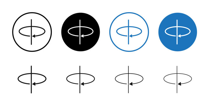 arrow spin around axis icon logo sign set vector outline