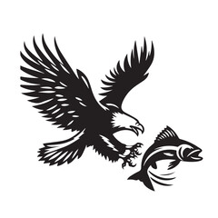 Obraz premium Eagle silhouette vector. Eagle logo, icon vector design. Bird silhouette. 