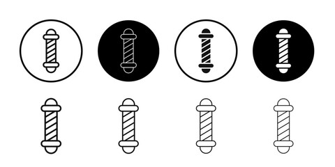 barber pole icon logo sign set vector outline