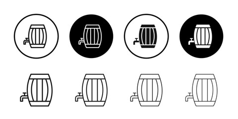 Barrel of beer icon logo sign set vector outline