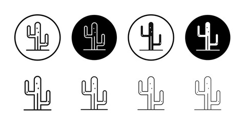 Cactus icon logo sign set vector outline