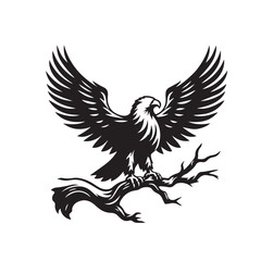 Obraz premium Eagle silhouette vector. Eagle logo, icon vector design. Bird silhouette. 