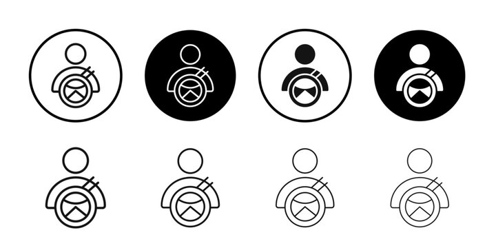 car driver icon logo sign set vector outline