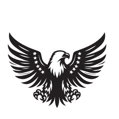 Fototapeta premium Eagle silhouette vector. Eagle logo, icon vector design. Bird silhouette. 