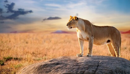 lion in the savannah