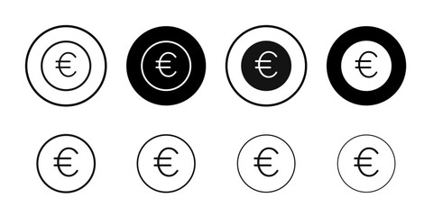 EURO icon logo sign set vector outline