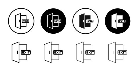 Exit icon logo sign set vector outline