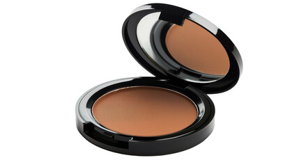 Compact bronzer with mirror showcasing a warm shade against a plain background for makeup enthusiasts and professionals.