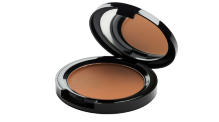 Compact bronzer with mirror showcasing a warm shade against a plain background for makeup enthusiasts and professionals.