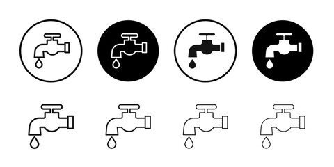 faucet icon logo sign set vector outline