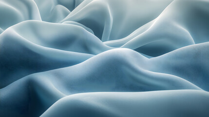 Obraz premium Close-up of soft, flowing light blue chiffon fabric. Draped waves create an elegant, luxurious texture. Ideal for fashion, design, and textile backgrounds.