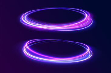 Png luminous circle. Light pedistal, podium, platform, table. To center a bright flash, png, effect, wave,neon,line. Curve light effect of  line. 