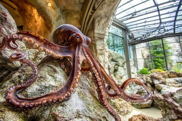 Obraz premium Octopus Camouflaged on Rock