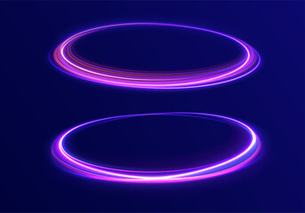 Light pedistal, podium, platform, table. To center a bright flash, png, effect, wave,neon,line. Curve light effect of  line. Png luminous circle. 