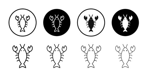 lobster icon logo sign set vector outline
