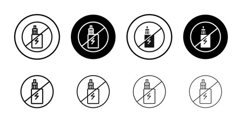 No Electronic Vaping icon logo sign set vector outline