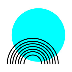 Obraz premium Geometric Shape in Memphis Design Concept. Vector Illustration.