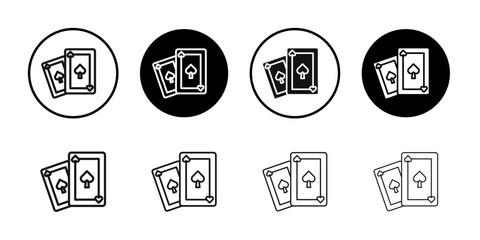 playing card icon logo sign set vector outline