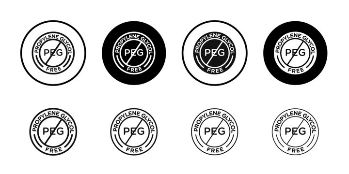 Propylene glycol free icon logo sign set vector outline