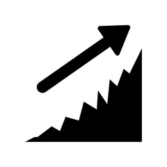 graphic web icon with arrow, modern vector isolated on white background.