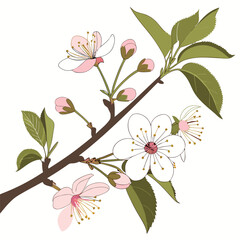 Realistic Sakura Branch