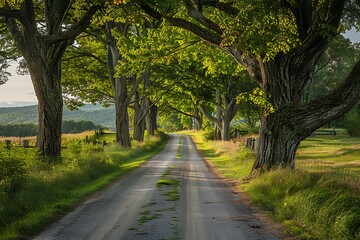 Naklejka premium road in the forest