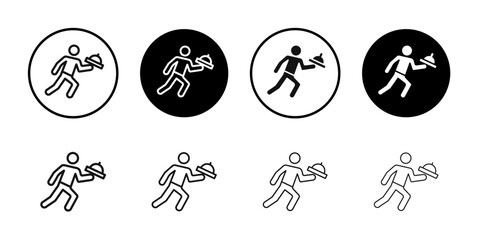 waiter falling icon logo sign set vector outline