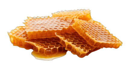 Collection of PNG. Honeycombs, isolated on a transparency background.