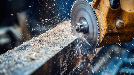 A close-up of a reciprocating saw with a metal cutting blade slicing through a piece of pipe.