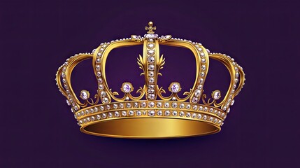 Golden Crown with Precious Stones - Royal Splendor