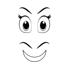 Cartoon Angry Face Expression Icons Isolated Hand drawn Illustration