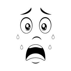 Cartoon Face Expression Icons Isolated Hand drawn Illustration